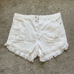 White Distressed Wild Fable Shorts